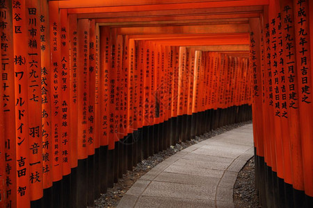 在日本京都的fushimInar神庙图片