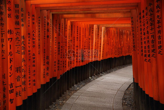 在日本京都的fushimInar神庙图片