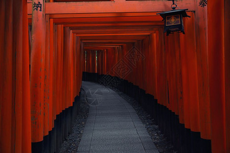 在日本京都的fushimInar神庙图片