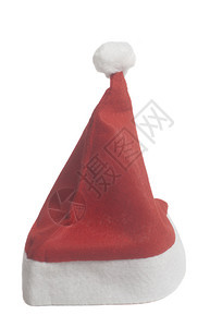 圣诞老人的红色圣诞帽隔离在白色圣诞老人红色圣诞帽图片