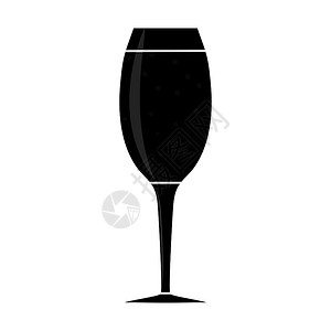 用碳化饮料制成葡萄酒杯的简单平面插图图片