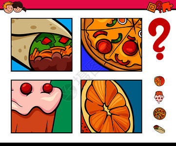 儿童食物教育活动游戏卡通插图图片