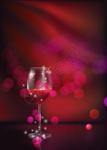 杯子设计中美味的红葡萄酒假日插图图片