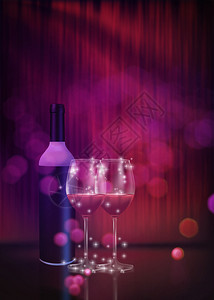杯子设计中美味的红葡萄酒假日插图图片