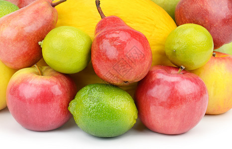 白底的水果和子健康的食物图片
