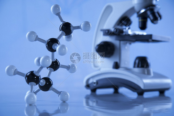 实验室水箱科学实验蓝底图片