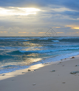 热带巴利沙滩上的日落图片