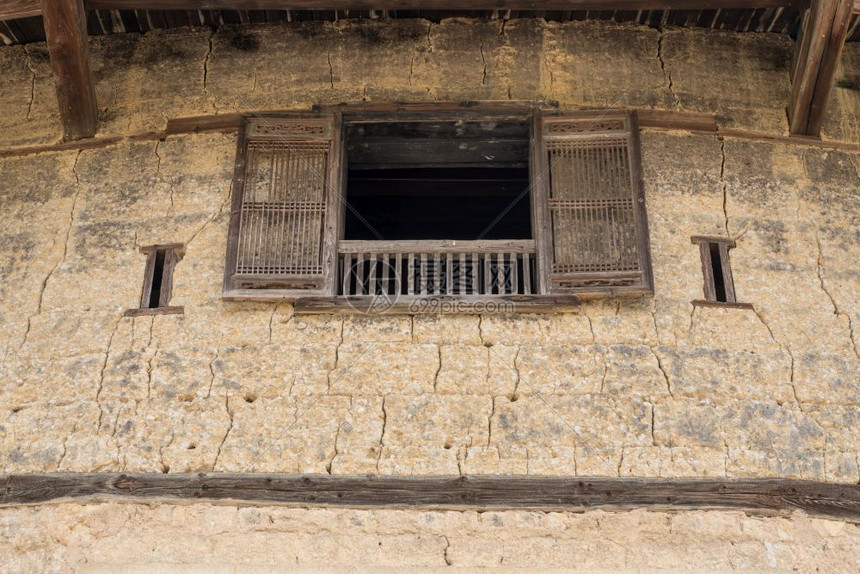 Xiamen附近usco遗产址窗户Tulo的中华传统百叶窗Huanesco世界遗产址Toul社区上层楼图片