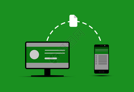 从计算机向移动电话传输数据高清图片