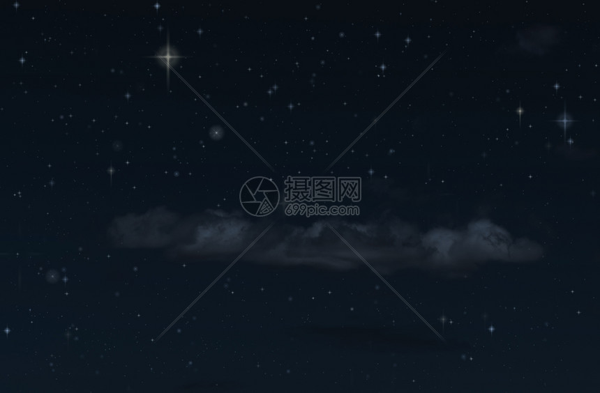 漆黑夜幕下的星云图片