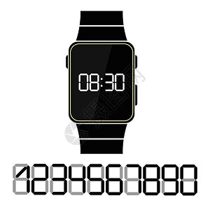 固定模式电子时钟有一组数字来设计时间图片