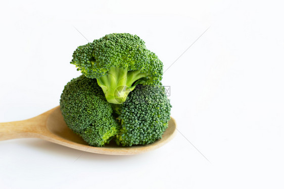 健康饮食白背景花椰菜复制空间图片