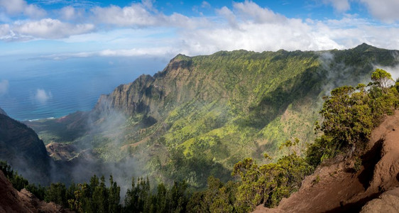 哈瓦伊省Kauiklu山谷的全景Kalu山谷的全景图片