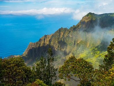 哈瓦伊省Kauiklu山谷的全景Kalu山谷的全景图片