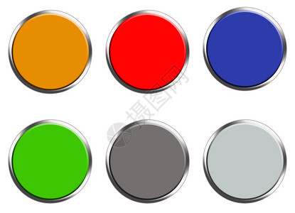 白色背景的彩网络按钮集平板样式用于您网站设计标识应用程序ui彩色网络按钮符号的圆形集符号图片