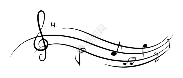 设计笔记和小提琴键的抽象音乐背景图片