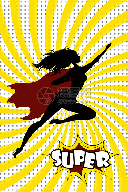 女超级英雄双影和文本超级特写载于回溯漫画流行艺术风格stock矢量插图女超级英雄双影和文本超级特写载于回溯漫画a图片
