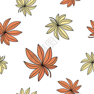 红叶秋季无缝模式矢量插图图片
