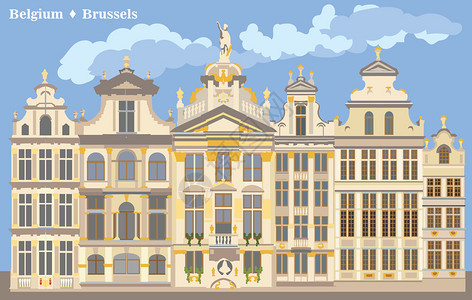 矢量卡通著名欧式建筑插图图片