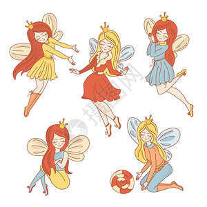 爱尔莎公主裙卡通可爱花仙子插画