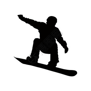 运动简单的轮廓运动员在雪板上的轮廓图片