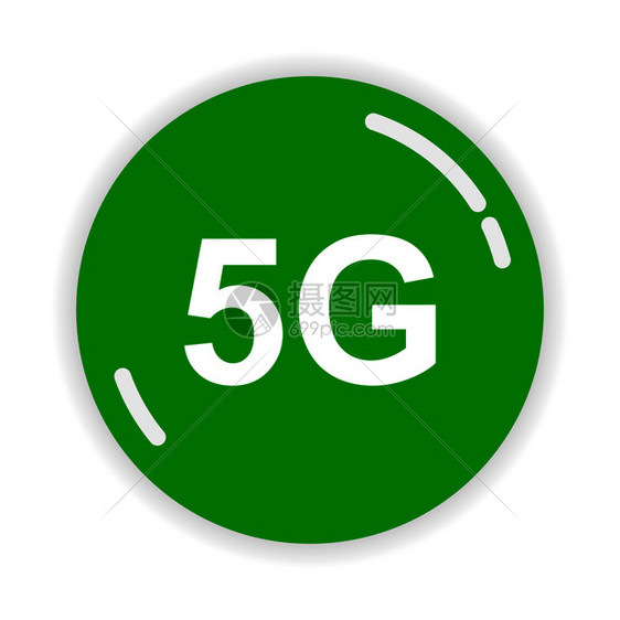 第5代技术绿色按钮标签5g图片