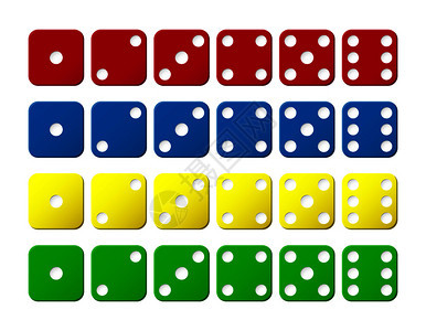 一组不同颜色的立方体其中点为1至6图片