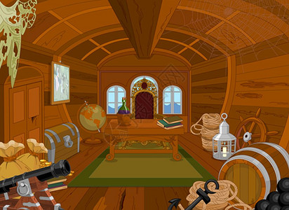 船长船舱插画