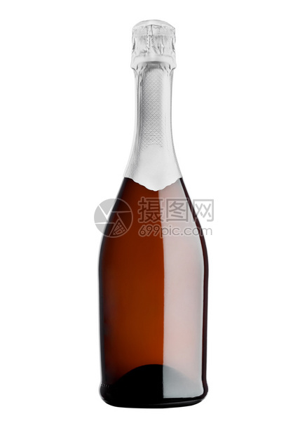粉红玫瑰香槟瓶白底的带反光图片