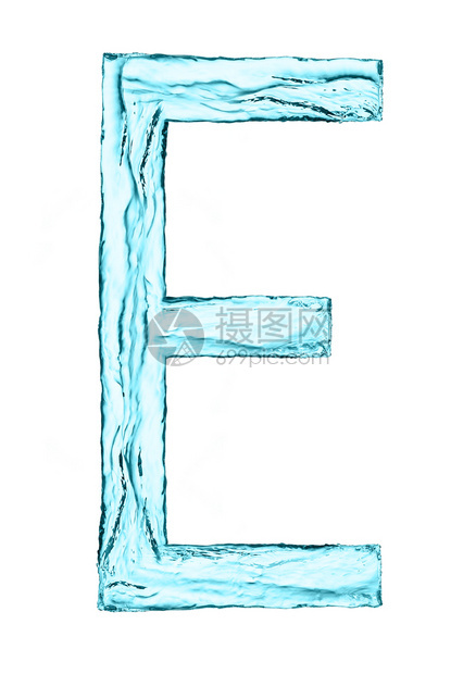 白色背景带浅蓝的水喷信e图片