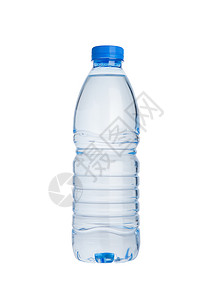 白底隔离于的健康水塑料瓶图片