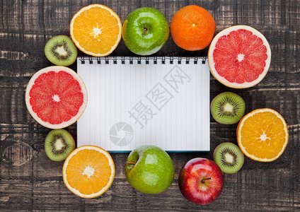 果实混合葡萄橙苹和木本笔记图片