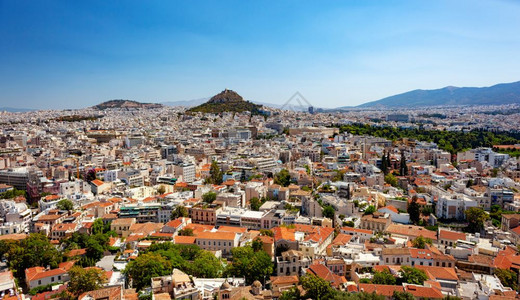 城市是雅典和利卡贝图斯山也称为利卡贝托斯或维图片