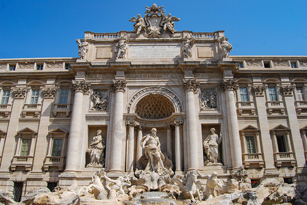 著名的特列维喷泉详细罗密意大利图片