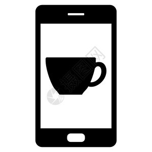 杯子和智能手机背景图片