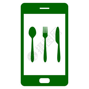 餐具和智能手机图片