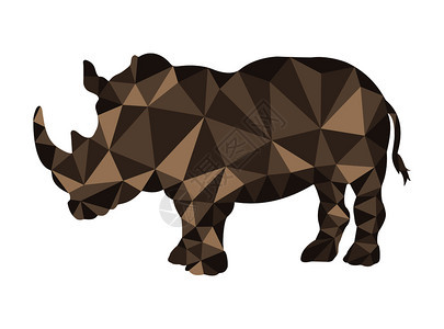 多边形样式犀牛矢量设计元素背景图片
