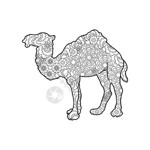 边形风格的骆驼轮框背景图片