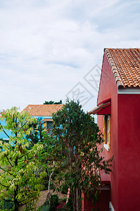 2014年月日201年华欣泰王国彩色红地中海风格的乡村房屋图片