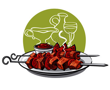 卡通烤肉和西红柿图片