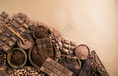 俯视图巧克力制品图片