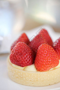 草莓奶酪饼蛋糕甜食品图片