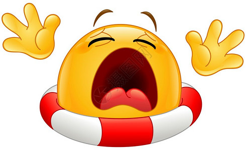 人 笑脸溺水的表情包插画