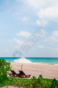 夏季沙滩和雨伞图片
