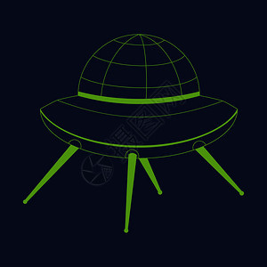 抽象的ufo船设计飞碟插图图片
