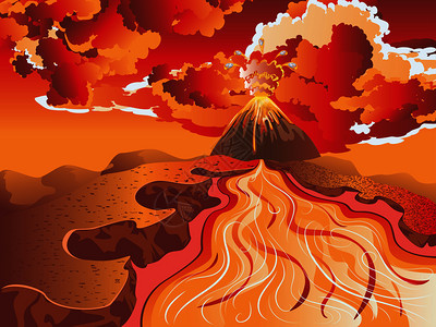 火山爆发插画插画图片下载 正版图片 摄图网 火山爆发插画插画图片下载 正版图片 摄图网