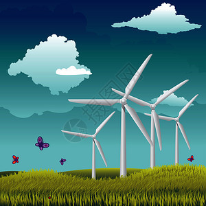生态动力实地风涡轮机替代能源技术图片
