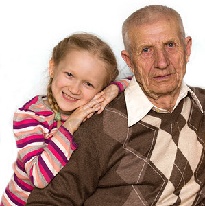 孙女和祖父的肖像图片