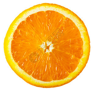 白色背景上孤立的亮橙色切片图片