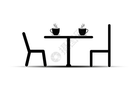 桌子和椅上加一杯茶或咖啡简单设计背景图片